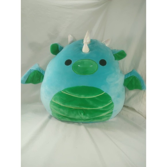 SQUISHMALLOW Dalton Dragon 16" Blue Green Plush Stuffed Animal Large - Picture 1 of 3